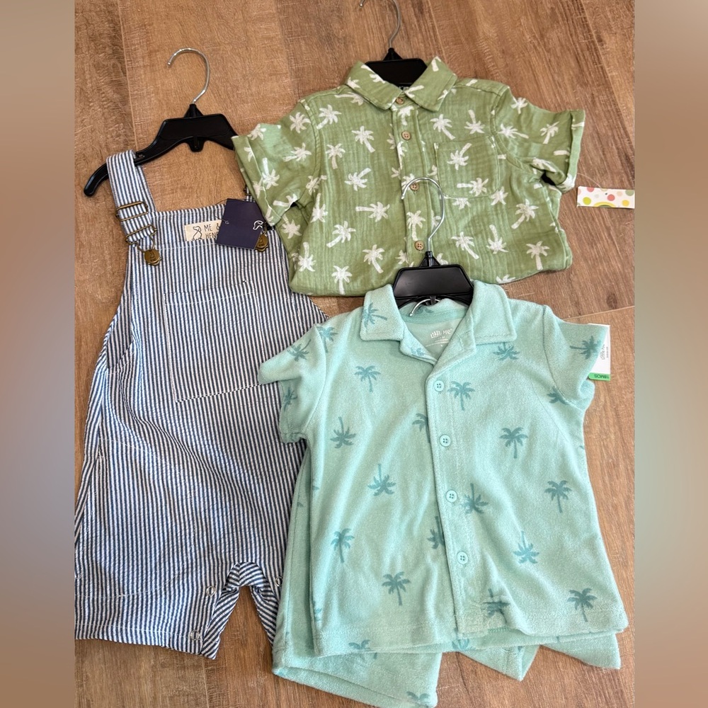 *Bundle of 3 18 Months NWT Little Me sets and Me and Henry Overalls